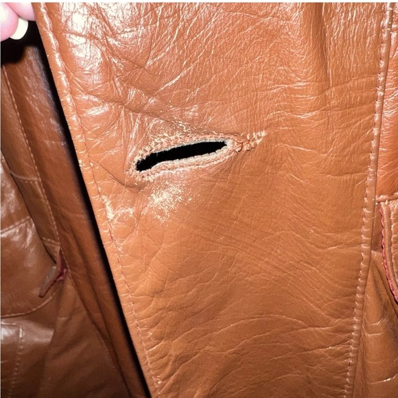 Sears The Leather Shop Jacket Flannel Lining 1970s Vintage Size 40 Winter Coat - Picture 3 of 11